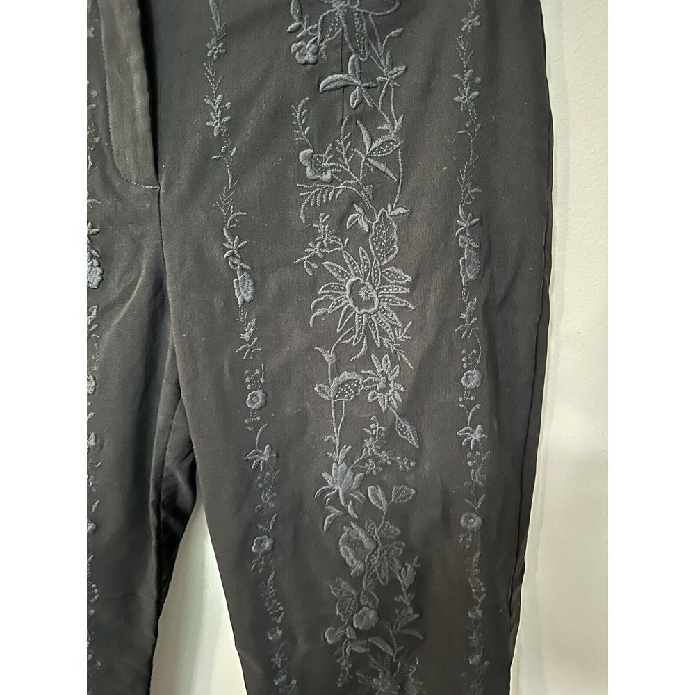 Vintage Women's Inc Stretch Embroidered Black Pants Skinny‎ Cropped Size 10P - Picture 2 of 8